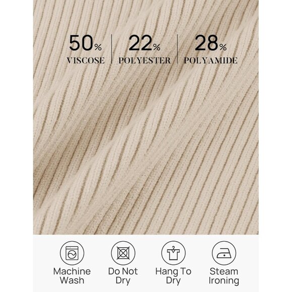 Women's Ribbed Knit Pullover Sweater V-Neck Fall Casual Slim Fit - Picture 6 of 8